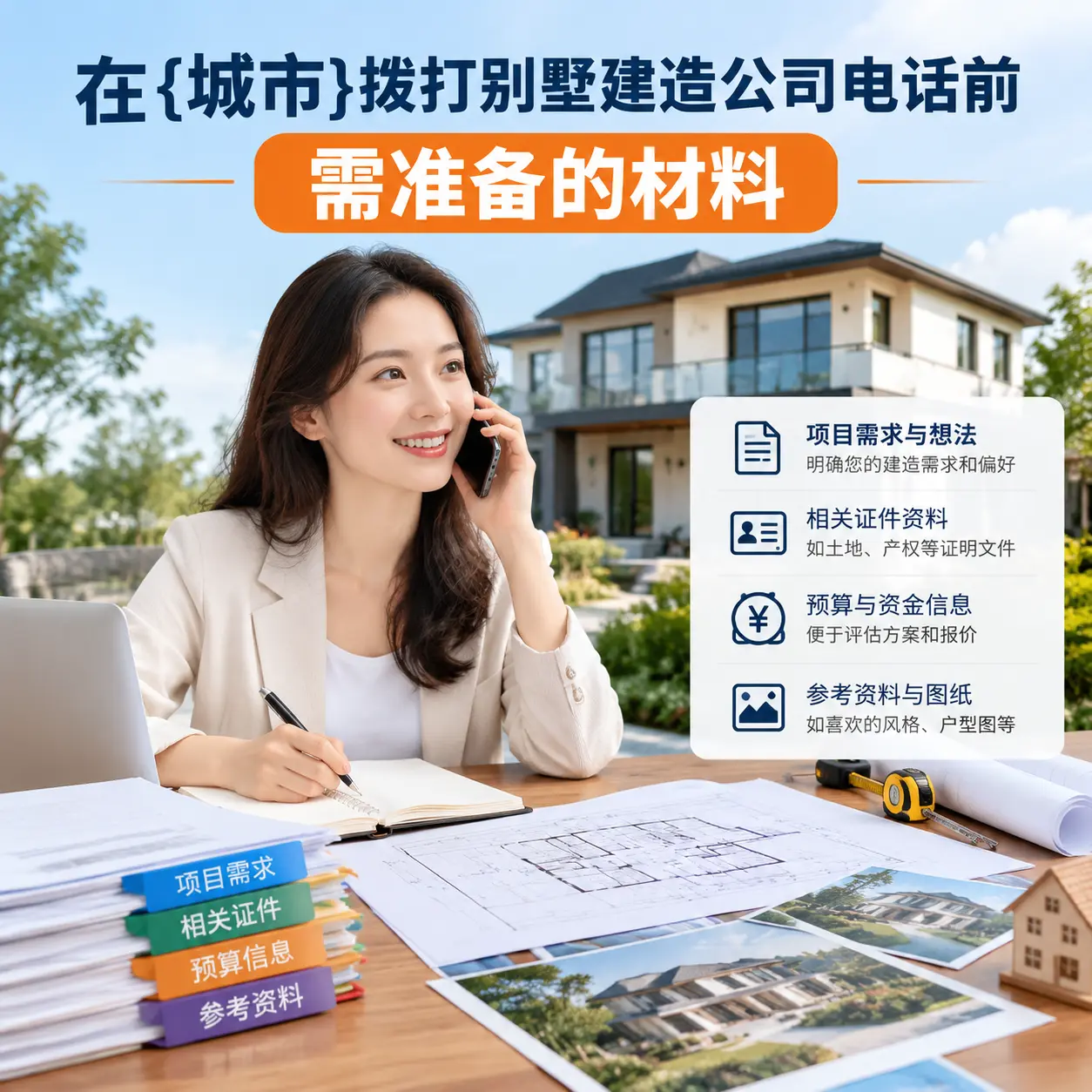 在瓮安拨打别墅建造公司电话前需准备的材料