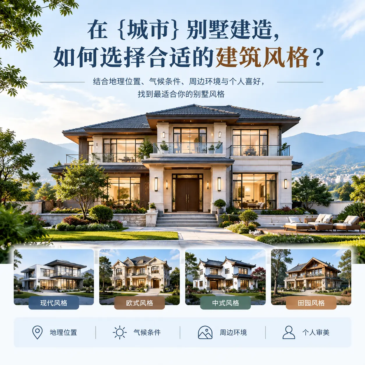 在 瓮安 别墅建造,如何选择合适的建筑风格?